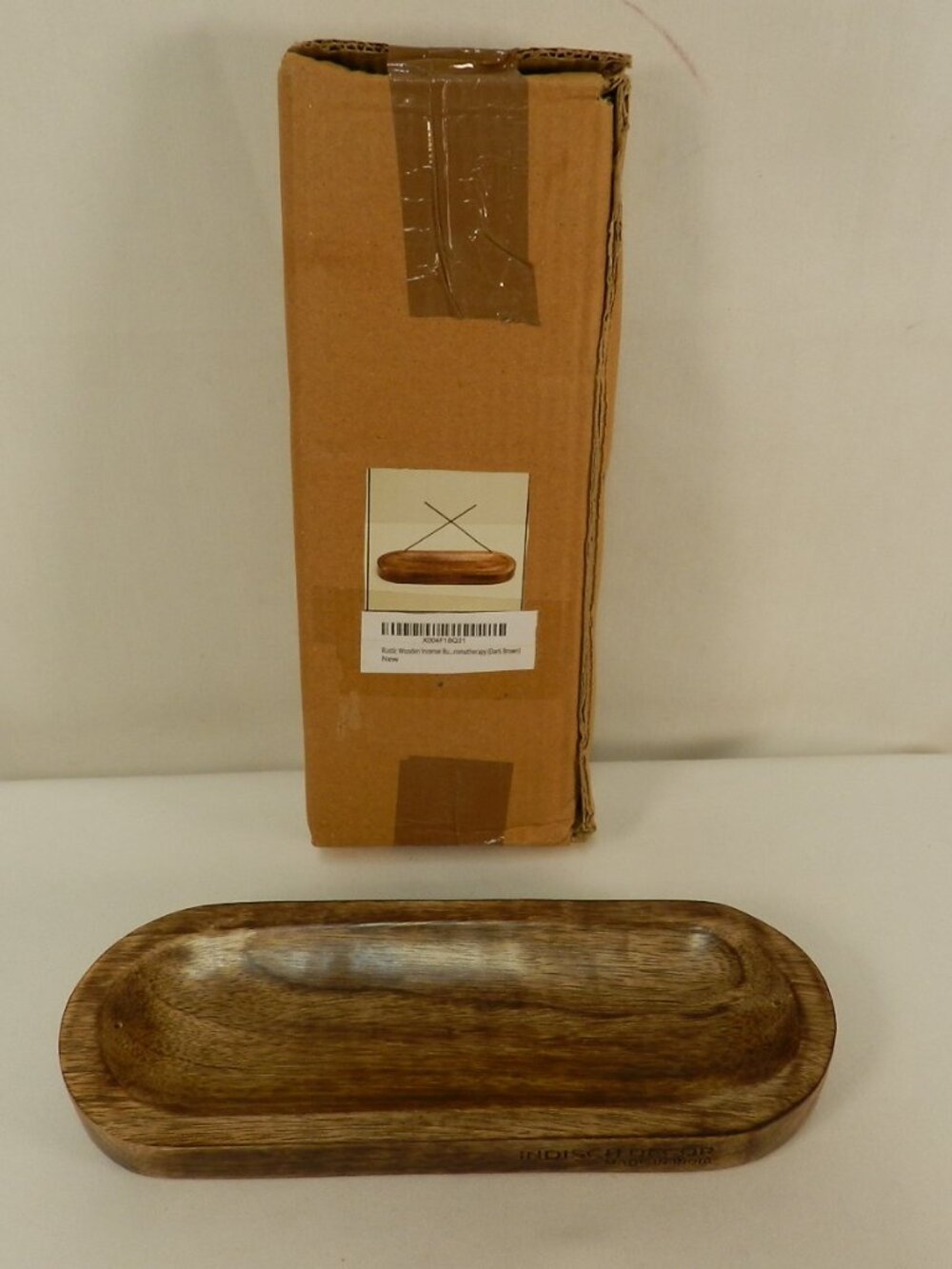 Handmade Wood Incense Burner Tray Ash Catcher 11 x4 x 1.5 Inches Rustic NEW NIB